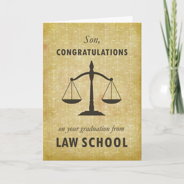Cartão Son, Law School Graduation Congratulations Sc (Frente)