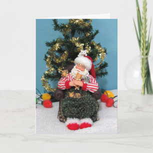 Cartão Soneca do Papai Noel com Gatinhos