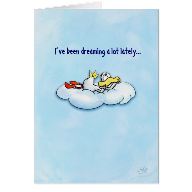 Cartão Sonhando o pato: o amor é o melhor! (Frente)