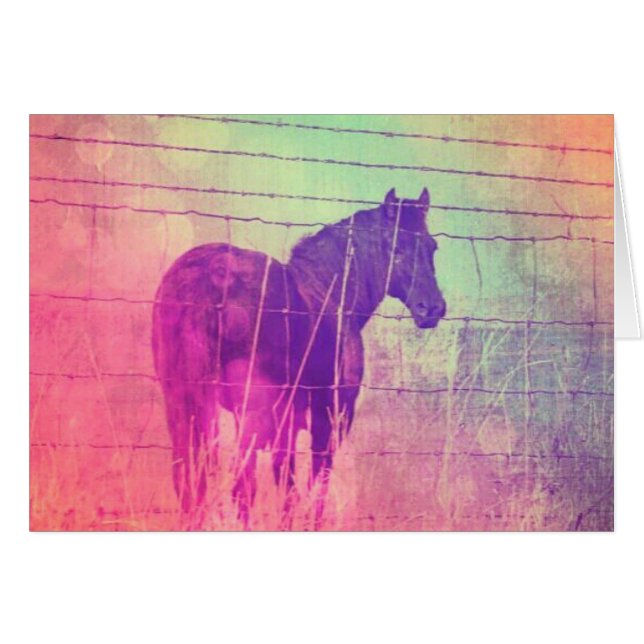 Cartão Sonhar com Cavalos (Frente horizontal)