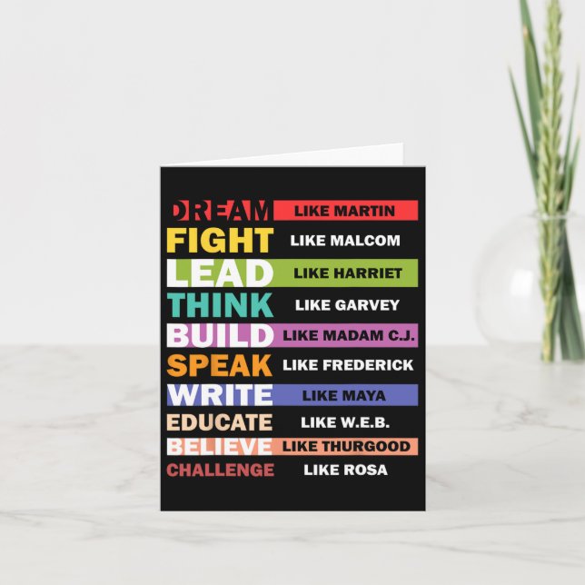 Cartão Sonho Como Martin Lidera Como Harriet Black Histor (Frente)