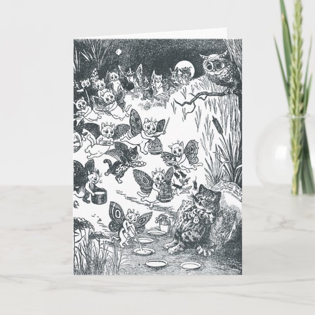 Cartão Sonho gatinho de Fairyland, Louis Wain (Frente)