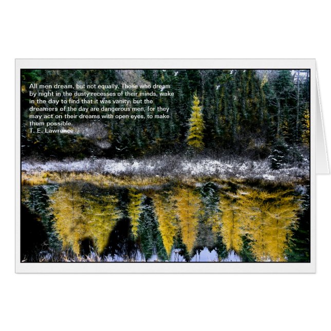 Cartão Sonhos de um Jovem Tamarack (Frente Horizontal)