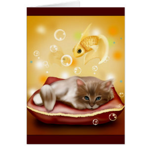 Cartão Sonhos do gatinho