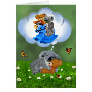 CARTÃO SONHOS DO URSO DE KOALA DO BEBÊ