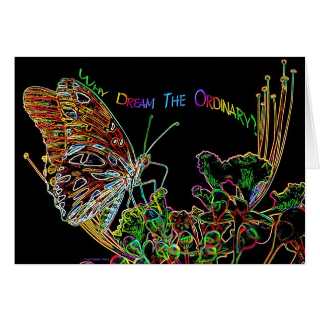 Cartão Sonhos extraordinários 2 do néon (Frente horizontal)