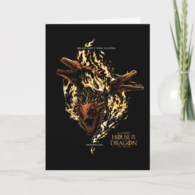 Cartão Sonhos não nos fizeram reis. Dragões. (Frente)