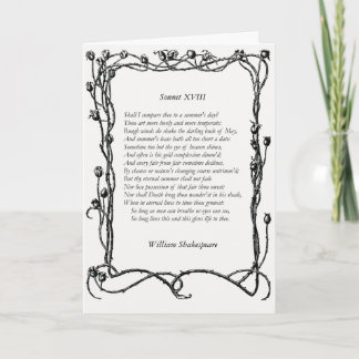 Cartão Sonnet nº 18 por William Shakespeare