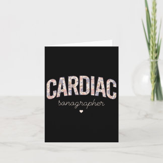 Cartão Sonógrafo Cardíaco Floral Retro Cardiovascular