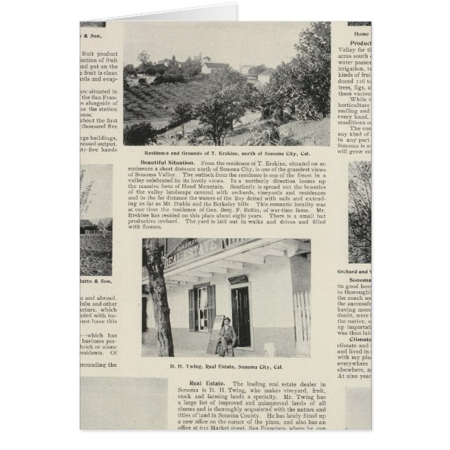 Cartão Sonoma Fazenda, Califórnia (Frente)