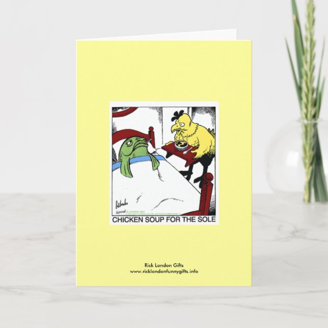Cartão Sopa De Frango 4 A Placa De Saudação De Cartoon (Frente)
