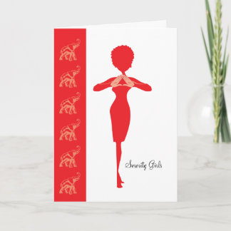 Cartão Sorority red elephant card