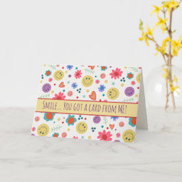 Cartão Sorria Feliz Diversão Simpirividade Corações Flore