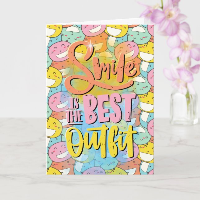 Cartão Sorrir é o melhor equipamento! Motivação (Orquídea)