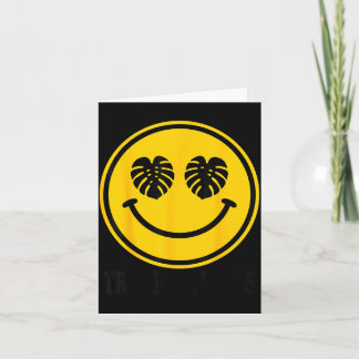 Cartão Sorriso de folha de Monstera vibes tropicais praia