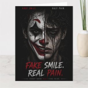 Cartão “Sorriso Falso, Dor Real: A Verdade por trás do Ho