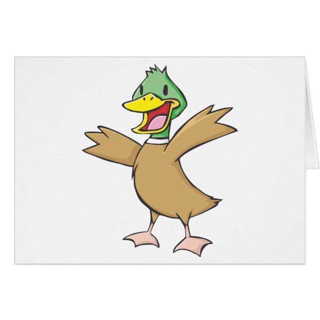 Cartão Sorriso feliz do pato do pato selvagem (Frente Horizontal)