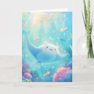 Cartão Sorriso Manta Ray no Paraíso Coral