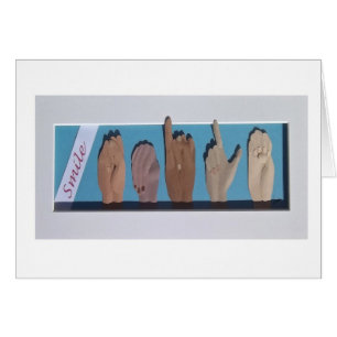 Cartão "Sorriso" no linguagem gestual