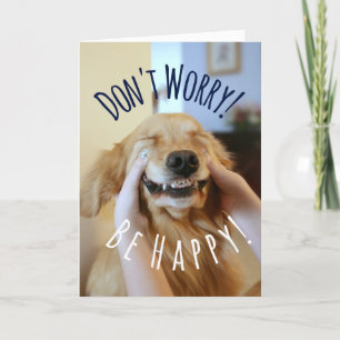 Cartão Sorriso Ouro Retriever Cachorro Não se Preocupe de