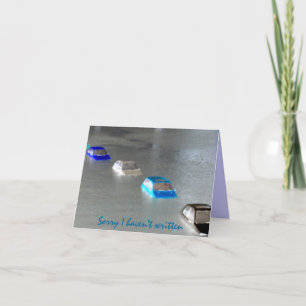 Cartão "Sorry I haven't written: I've been swamped" card