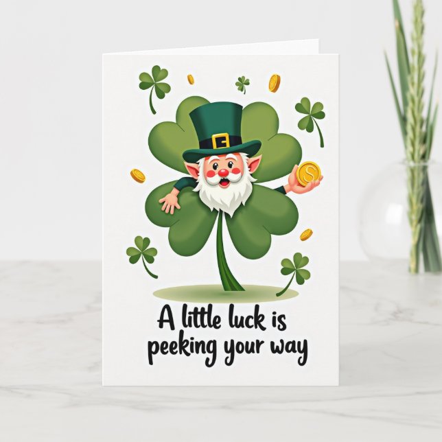 Cartão Sorte da Moeda Shamrock (Frente)