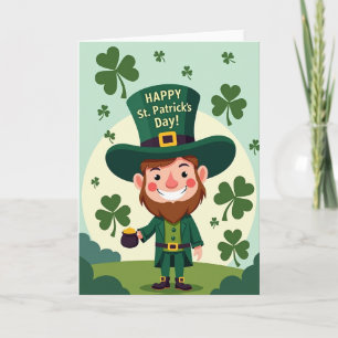 Cartão Sorte do Shamrock Leprechaun