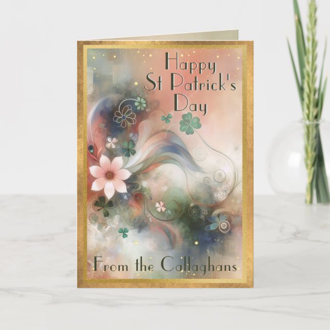 Cartão Sorte Impressionante do Dia de São Patrício irland (Frente)
