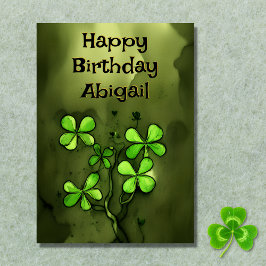 Cartão Sorte personalizada do aniversário dos Irlandeses 