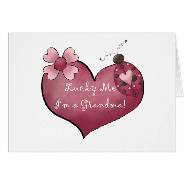 Cartão Sorte que sou Camisetas e presentes da vovó (Frente Horizontal)