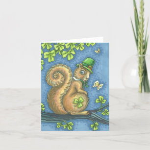 Cartão SORTE Vazio DE PLACA DE NOTA SQUIRREL LEPRECHAUN I