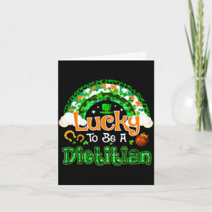 Cartão Sortuda por ser shamrock de arco-íris do dia de Sã
