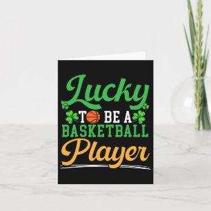 Cartão Sortudo por ser um jogador de basquete no Dia de S