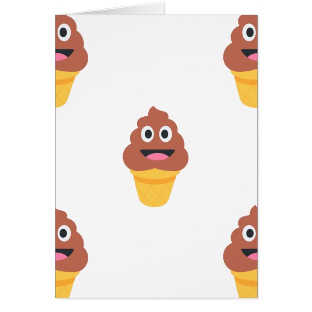 Cartão sorvete cone poo emoji (Frente)