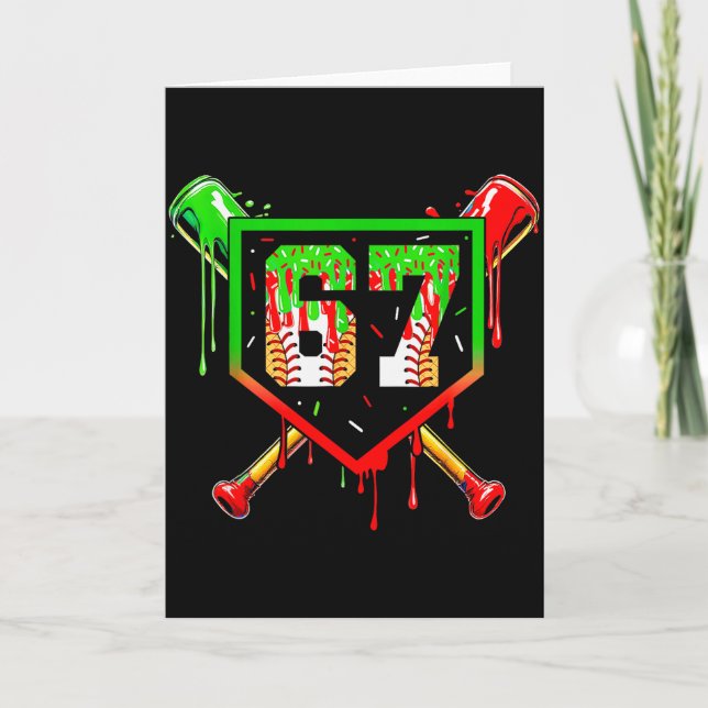 Cartão Sorvete De Beisebol Gotejamento Número 67 Jogador  (Frente)