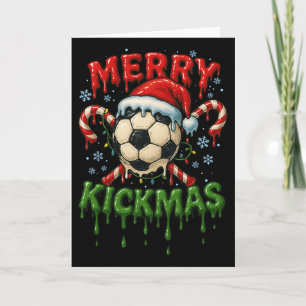 Cartão Sorvete de Cana de Natal Merry Kickmas Futebol
