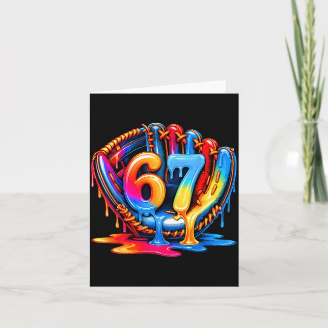 Cartão Sorvete de Gotejamento de Beisebol 67 Estilo de Vi (Frente)