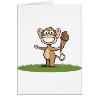 Cartão Sorvete do macaco