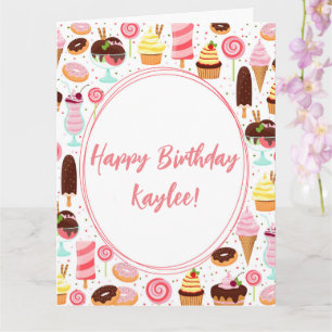 Cartão Sorvete Feliz Aniversário Meninas Doces E Bonitas