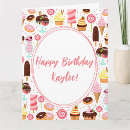 Cartão Sorvete Feliz Aniversário Meninas Doces E Bonitas