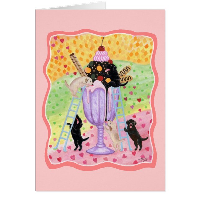 Cartão Sorvete Labradors (Frente)