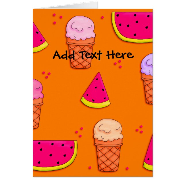 Cartão Sorvete Watermelon Orange do Card Kid (Frente)