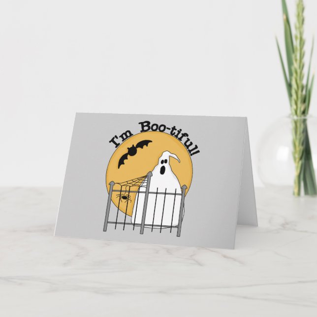 Cartão Sou Boo-Linda t-shirts e presentes de Halloween (Frente)