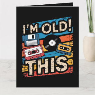 Cartão Sou Essa Velha Nostalgia de Música Retro Colorida