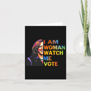 Cartão Sou Mulher Assista-Me Kamala Harris Waltz 24 Madam