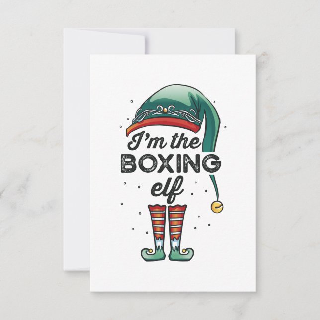 Cartão Sou o Presente de Natal do Elfo de Boxe (Frente)