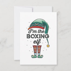 Cartão Sou o Presente de Natal do Elfo de Boxe