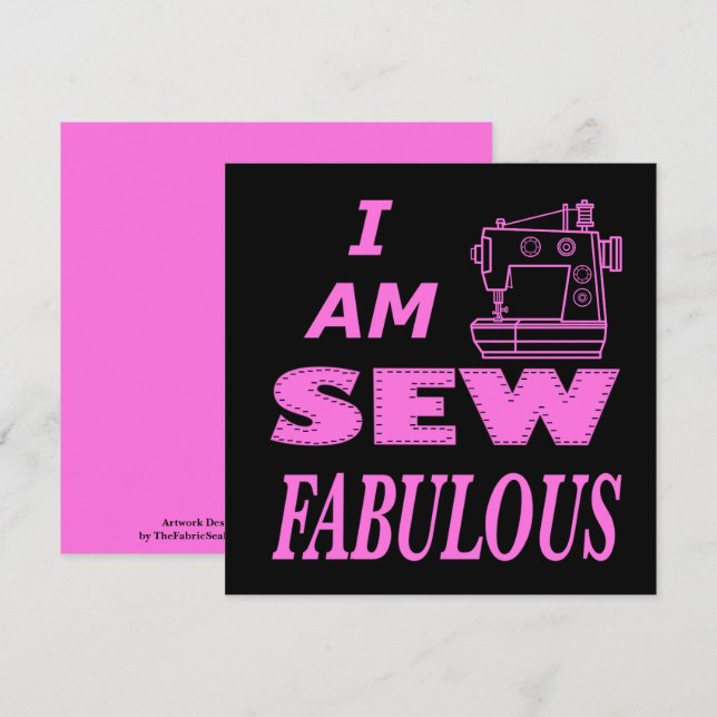 Cartão Sou Pouco Fabuloso Em Preto E Rosa (Frente/Verso)