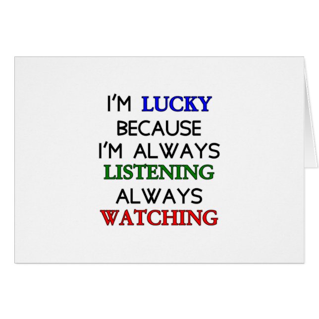 Cartão Sou sortudo (Frente Horizontal)