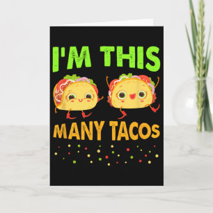Cartão Sou Tantos Tacos Aniversário de Dois Anos Twosday